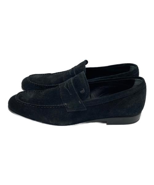 TOD'S（トッズ）TOD'S (トッズ) スウェードペニーローファー ブラック サイズ:26.5の古着・服飾アイテム