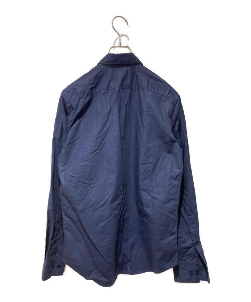 MARNI（マルニ）MARNI (マルニ) ロゴプリントコットンシャツ ネイビー サイズ:46の古着・服飾アイテム
