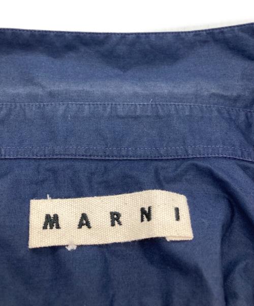 MARNI（マルニ）MARNI (マルニ) ロゴプリントコットンシャツ ネイビー サイズ:46の古着・服飾アイテム