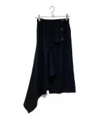 COMME des GARCONSコムデギャルソン）の古着「ウールラップスカート」｜ブラック