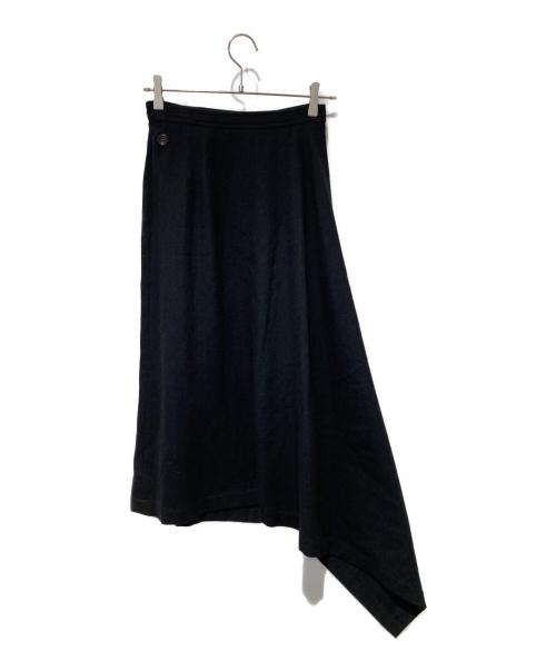 COMME des GARCONS（コムデギャルソン）COMME des GARCONS (コムデギャルソン) ウールラップスカート ブラック サイズ:Mの古着・服飾アイテム