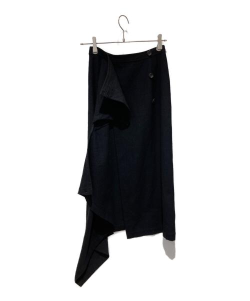 COMME des GARCONS（コムデギャルソン）COMME des GARCONS (コムデギャルソン) ウールラップスカート ブラック サイズ:Mの古着・服飾アイテム