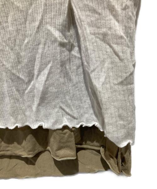 TODAYFUL（トゥデイフル）TODAYFUL (トゥデイフル) Tuck Layered Long T-shirts グリーン×ベージュ サイズ: Freeの古着・服飾アイテム