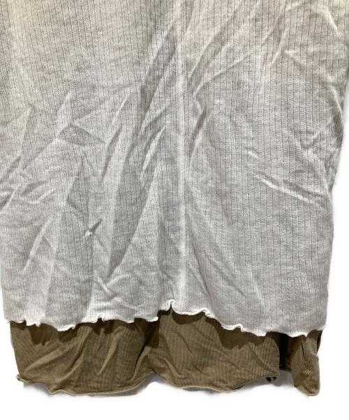 TODAYFUL（トゥデイフル）TODAYFUL (トゥデイフル) Tuck Layered Long T-shirts グリーン×ベージュ サイズ: Freeの古着・服飾アイテム