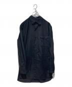 Yohji Yamamoto pour hommeヨウジヤマモト プールオム）の古着「三枚衿B長袖コットンシャツ」｜ブラック