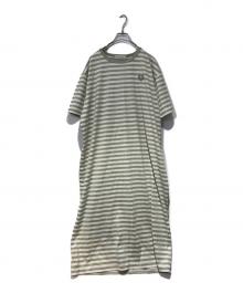 marimekko（マリメッコ）の古着「ボーダーカットソーワンピース」｜グリーン