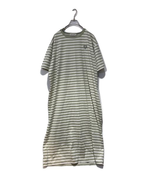 marimekko（マリメッコ）marimekko (マリメッコ) ボーダーカットソーワンピース グリーン サイズ:Ｌの古着・服飾アイテム
