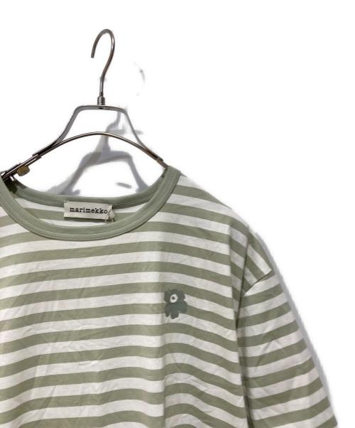 marimekko（マリメッコ）marimekko (マリメッコ) ボーダーカットソーワンピース グリーン サイズ:Ｌの古着・服飾アイテム