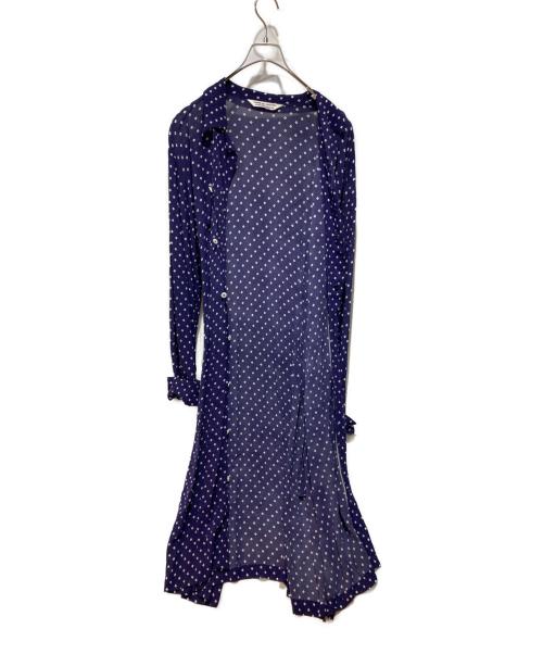 COMME des GARCONS（コムデギャルソン）COMME des GARCONS (コムデギャルソン) ドットシャツワンピース ネイビー サイズ:Ｌの古着・服飾アイテム