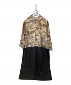 tricot COMME des GARCONSトリココムデギャルソン）の古着「シャツドッキングワンピース」｜ブラウン×グレー