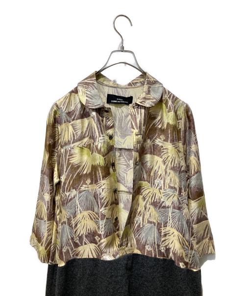 tricot COMME des GARCONS（トリココムデギャルソン）tricot COMME des GARCONS (トリココムデギャルソン) シャツドッキングワンピース ブラウン×グレー サイズ:不明の古着・服飾アイテム