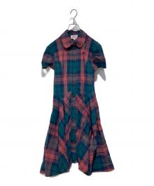 Vivienne Westwood RED LABEL（ヴィヴィアンウエストウッドレッドレーベル）の古着「チェックシャツワンピース」｜グリーン×レッド