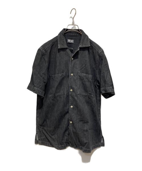 DIESEL（ディーゼル）DIESEL (ディーゼル) デニムオープンカラーシャツ ブラック サイズ:Sの古着・服飾アイテム