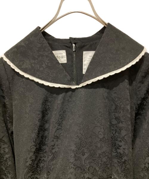 foufou（フーフー）foufou (フーフー) big lace collar jacquard dress ブラックの古着・服飾アイテム