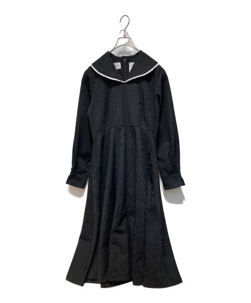 foufou（フーフー）foufou (フーフー) big lace collar jacquard dress ブラックの古着・服飾アイテム