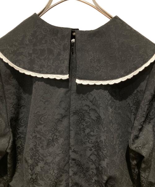 foufou（フーフー）foufou (フーフー) big lace collar jacquard dress ブラックの古着・服飾アイテム