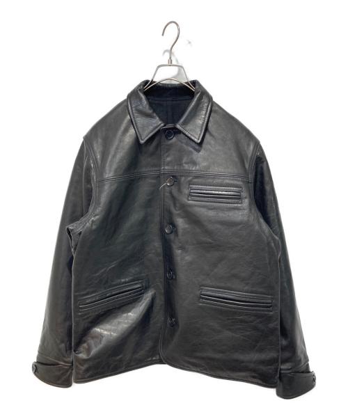EDWIN（エドウィン）EDWIN (エドウィン) LEATHER CAR COAT ブラック サイズ:Mの古着・服飾アイテム