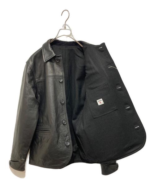 EDWIN（エドウィン）EDWIN (エドウィン) LEATHER CAR COAT ブラック サイズ:Mの古着・服飾アイテム