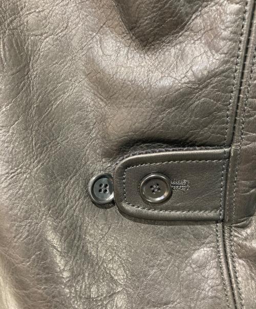 EDWIN（エドウィン）EDWIN (エドウィン) LEATHER CAR COAT ブラック サイズ:Mの古着・服飾アイテム