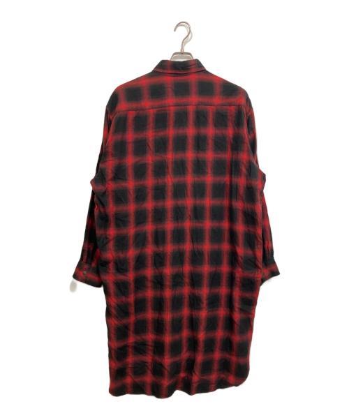 Rags McGREGOR（ラグスマックレガー）Rags McGREGOR (ラグスマックレガー) オンブレチェックロングシャツ レッド サイズ:Mの古着・服飾アイテム
