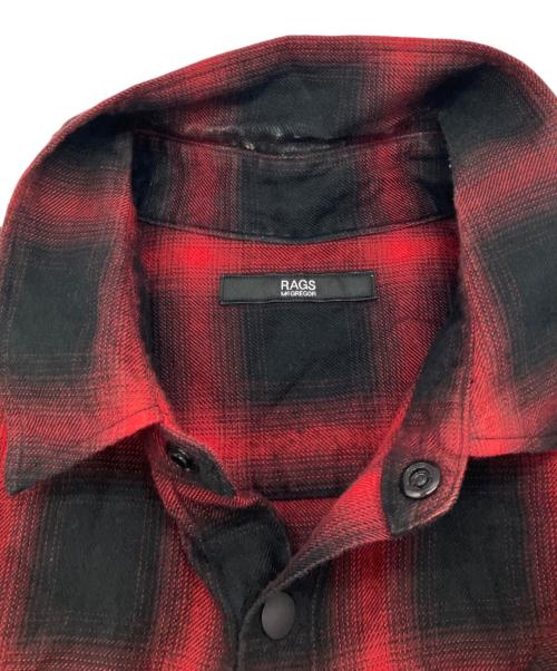 Rags McGREGOR（ラグスマックレガー）Rags McGREGOR (ラグスマックレガー) オンブレチェックロングシャツ レッド サイズ:Mの古着・服飾アイテム