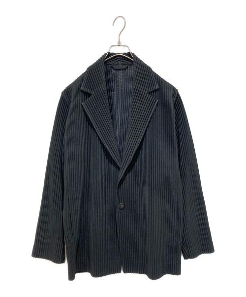HOMME PLISSE ISSEY MIYAKE（オム プリッセ イッセイ ミヤケ）HOMME PLISSE ISSEY MIYAKE (オム プリッセ イッセイ ミヤケ) プリーツ テーラードジャケット ブラック サイズ:2の古着・服飾アイテム