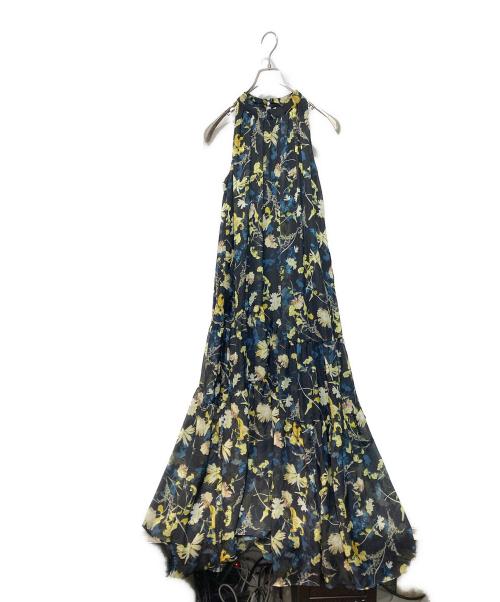 FRAY ID（フレイ アイディー）FRAY ID (フレイ アイディー) ホルターネックシアープリントワンピース ブラック サイズ:1の古着・服飾アイテム