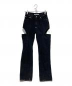 JOHN LAWRENCE SULLIVANジョン ローレンス サリバン）の古着「WASHED DENIM HOLLOWED OUT PANTS」｜ブラック