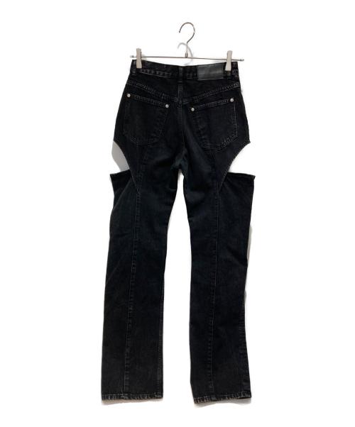 JOHN LAWRENCE SULLIVAN（ジョン ローレンス サリバン）JOHN LAWRENCE SULLIVAN (ジョン ローレンス サリバン) WASHED DENIM HOLLOWED OUT PANTS ブラック サイズ:Sの古着・服飾アイテム
