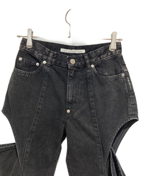 JOHN LAWRENCE SULLIVAN（ジョン ローレンス サリバン）JOHN LAWRENCE SULLIVAN (ジョン ローレンス サリバン) WASHED DENIM HOLLOWED OUT PANTS ブラック サイズ:Sの古着・服飾アイテム