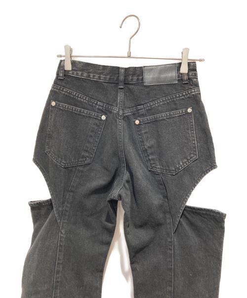 JOHN LAWRENCE SULLIVAN（ジョン ローレンス サリバン）JOHN LAWRENCE SULLIVAN (ジョン ローレンス サリバン) WASHED DENIM HOLLOWED OUT PANTS ブラック サイズ:Sの古着・服飾アイテム