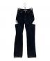 JOHN LAWRENCE SULLIVAN（ジョン ローレンス サリバン）の古着「WASHED DENIM HOLLOWED OUT PANTS」｜ブラック