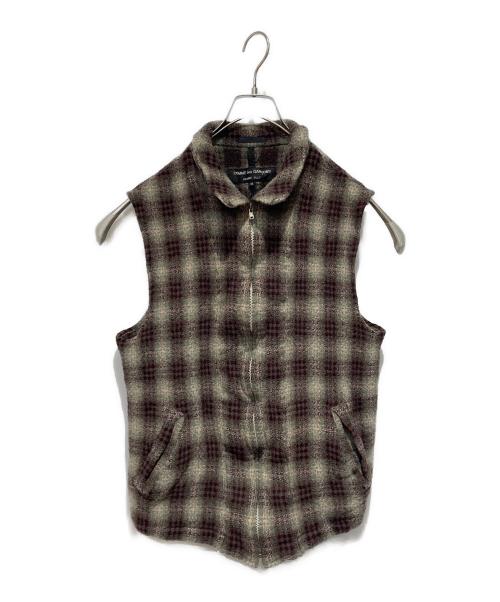 COMME des GARCONS HOMME PLUS（コムデギャルソンオムプリュス）COMME des GARCONS HOMME PLUS (コムデギャルソンオムプリュス) ウール縮絨ベスト グリーン×レッド サイズ:Mの古着・服飾アイテム
