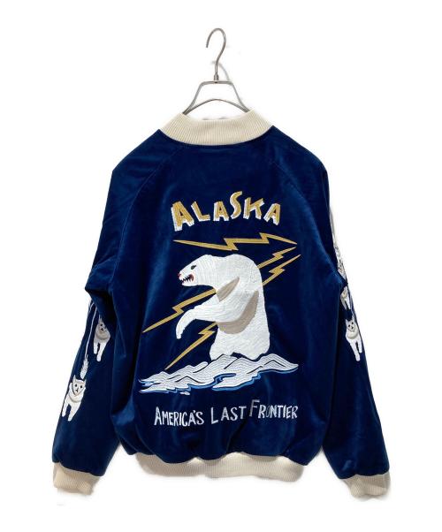 HOUSTON（ヒューストン）HOUSTON (ヒューストン) 別珍 スーベニアジャケット ALASKA ネイビー サイズ:Lの古着・服飾アイテム