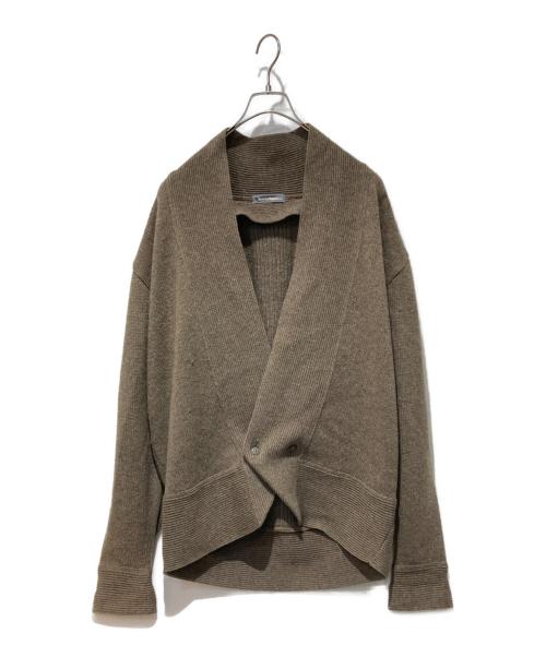 ISSEY MIYAKE MEN（イッセイミヤケメン）ISSEY MIYAKE MEN (イッセイミヤケメン) ショールカラーデザインカーディガン ブラウン サイズ:FREEの古着・服飾アイテム