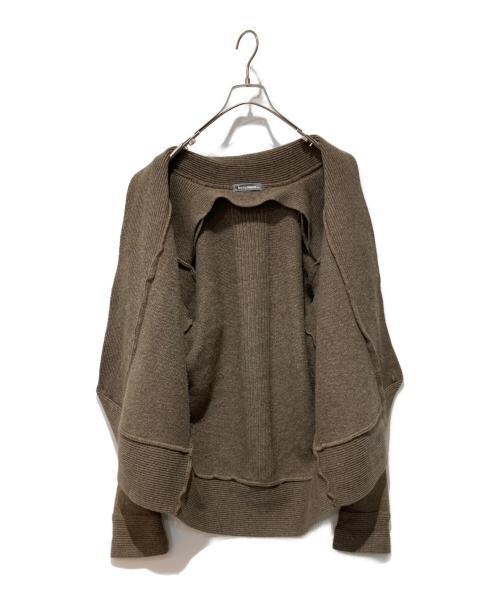 ISSEY MIYAKE MEN（イッセイミヤケメン）ISSEY MIYAKE MEN (イッセイミヤケメン) ショールカラーデザインカーディガン ブラウン サイズ:FREEの古着・服飾アイテム