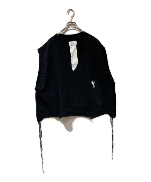 doublet（ダブレット）doublet (ダブレット) 刺繍ニットベスト ブラック サイズ:FREEの古着・服飾アイテム