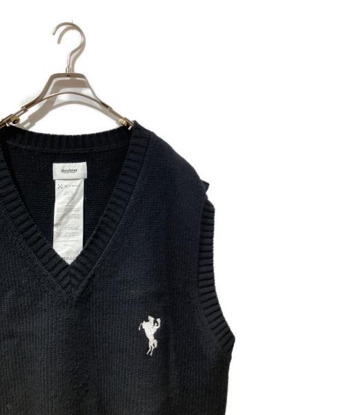 doublet（ダブレット）doublet (ダブレット) 刺繍ニットベスト ブラック サイズ:FREEの古着・服飾アイテム