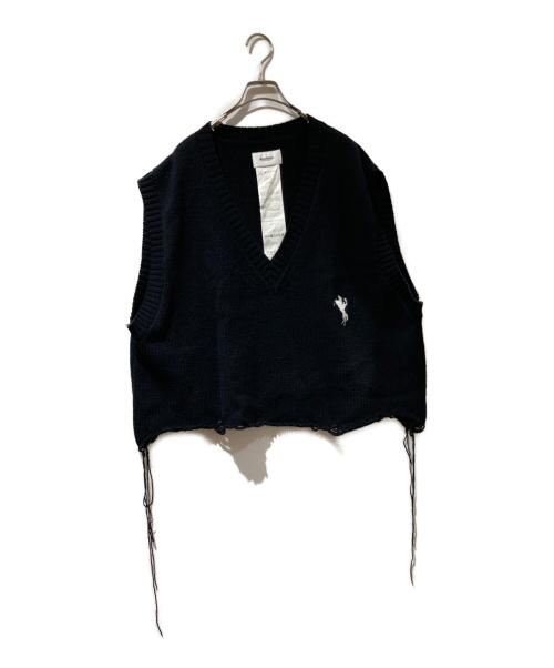 doublet（ダブレット）doublet (ダブレット) 刺繍ニットベスト ブラック サイズ:FREEの古着・服飾アイテム