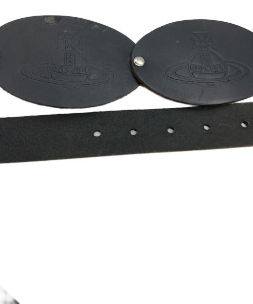 Vivienne Westwood（ヴィヴィアンウエストウッド）Vivienne Westwood (ヴィヴィアンウエストウッド) シルバーバックルレザーベルト ブラックの古着・服飾アイテム
