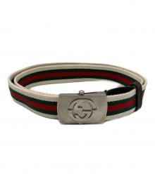 GUCCI（グッチ）の古着「GGロゴバックル ラインガチャベルト」｜マルチカラー