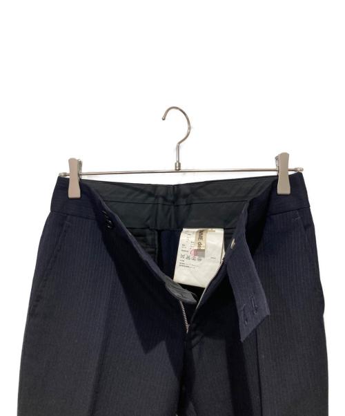 COMME des GARCONS（コムデギャルソン）COMME des GARCONS (コムデギャルソン) ウールブレンド ストライプ柄 スラックスパンツ ネイビー サイズ:Sの古着・服飾アイテム