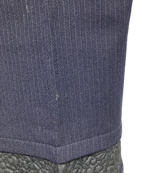 COMME des GARCONS（コムデギャルソン）COMME des GARCONS (コムデギャルソン) ウールブレンド ストライプ柄 スラックスパンツ ネイビー サイズ:Sの古着・服飾アイテム