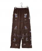 TODAYFULトゥデイフル）の古着「Embroidery Patchwork Trouser」｜ブラウン
