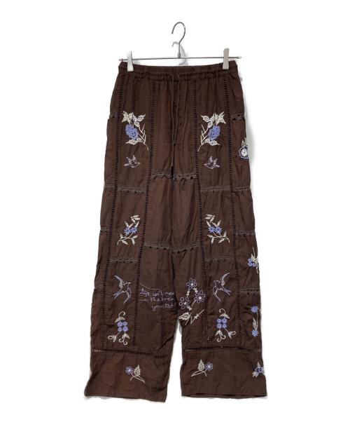 TODAYFUL（トゥデイフル）TODAYFUL (トゥデイフル) Embroidery Patchwork Trouser ブラウン サイズ:36の古着・服飾アイテム