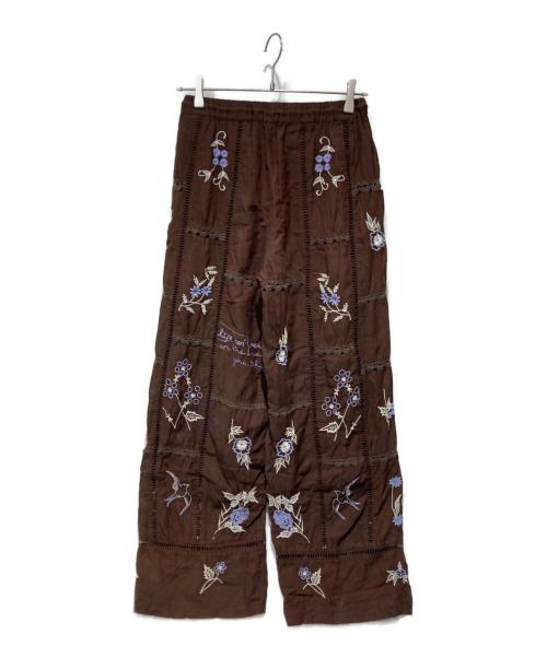 TODAYFUL（トゥデイフル）TODAYFUL (トゥデイフル) Embroidery Patchwork Trouser ブラウン サイズ:36の古着・服飾アイテム