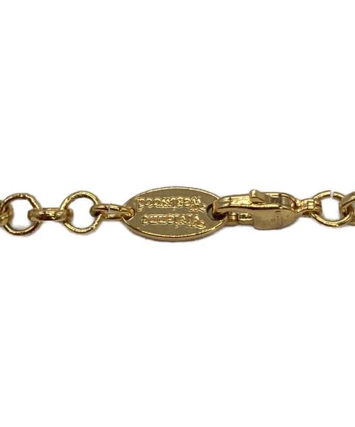 Vivienne Westwood（ヴィヴィアンウエストウッド）Vivienne Westwood (ヴィヴィアンウエストウッド) スモールオーブネックレス ゴールド×ピンクの古着・服飾アイテム
