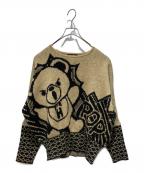 Hysteric Glamourヒステリックグラマー）の古着「BEAR POP ラメジャカード ニット」｜ブラウン