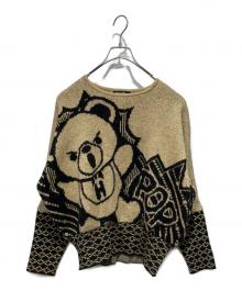 Hysteric Glamour（ヒステリックグラマー）の古着「BEAR POP ラメジャカード ニット」｜ブラウン