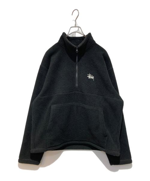stussy（ステューシー）stussy (ステューシー) Half Zip Mock Neck ブラック サイズ:Mの古着・服飾アイテム